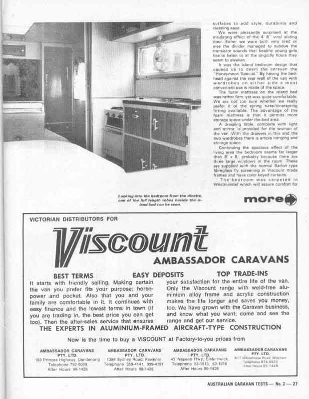 Viscount caravans Fullarton SA, Cabramatta NSW & Dandenong Vintage